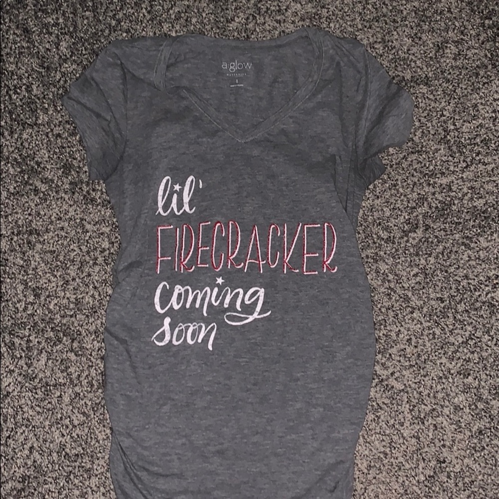 Maternity firecracker shirt